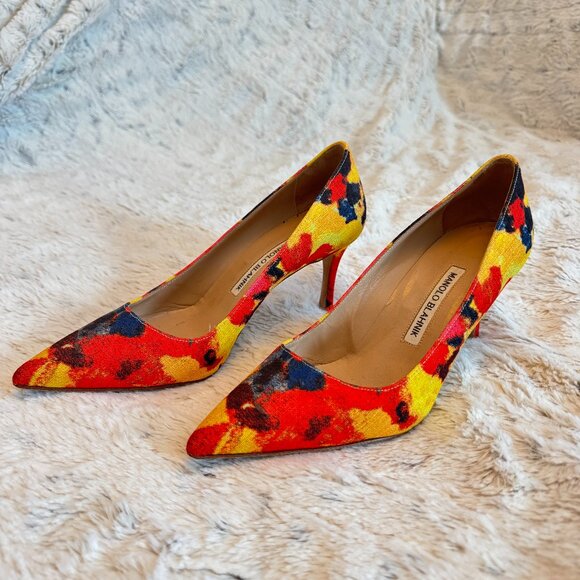 Manolo Blahnik Colorful Heels - Picture 1 of 4